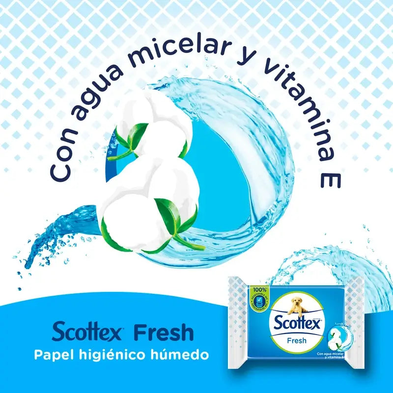 Papier hygiénique Scottex Fresh Wet, 74 unités