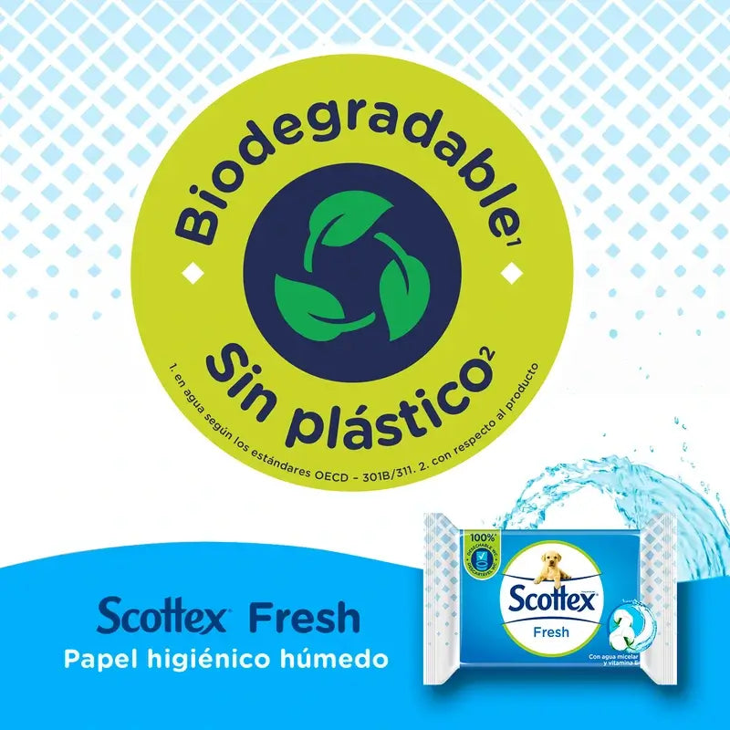 Papier hygiénique Scottex Fresh Wet, 74 unités