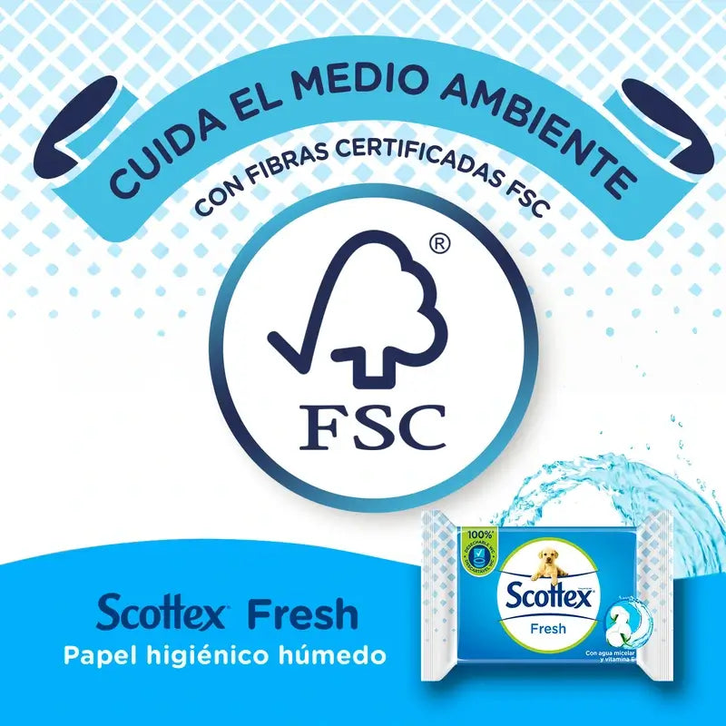 Papier hygiénique Scottex Fresh Wet, 74 unités