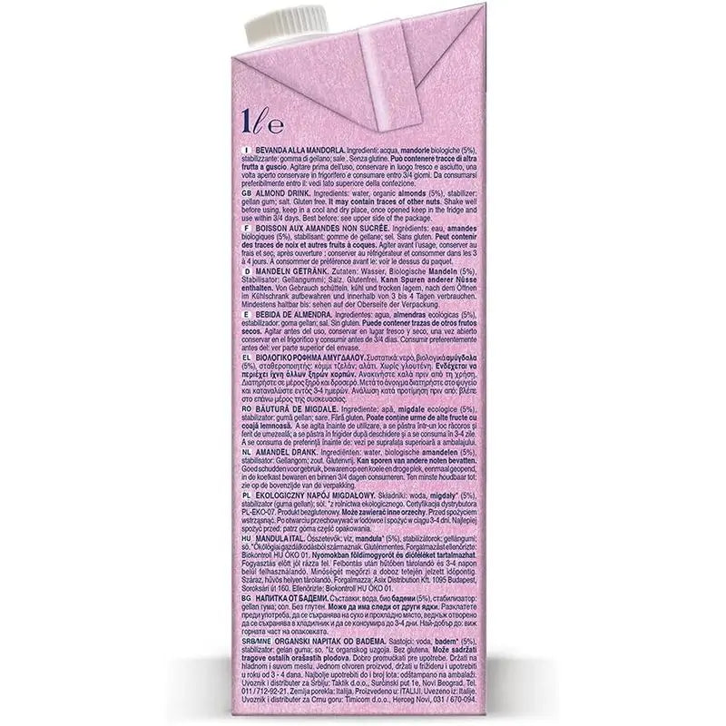 Scotti Boisson végétale non sucrée aux amandes 1L. Bio Sg