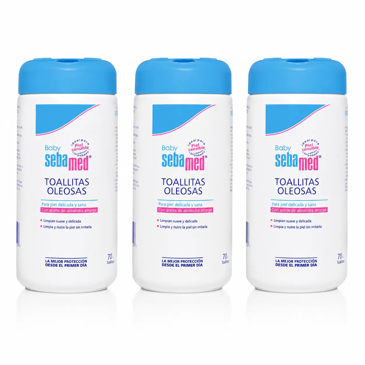 Sebamed Baby Oil Wipes 70 pièces, paquet de 3
