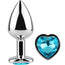 Secret Play Metal Butt Plug Heart Blue Size S 7 Cm