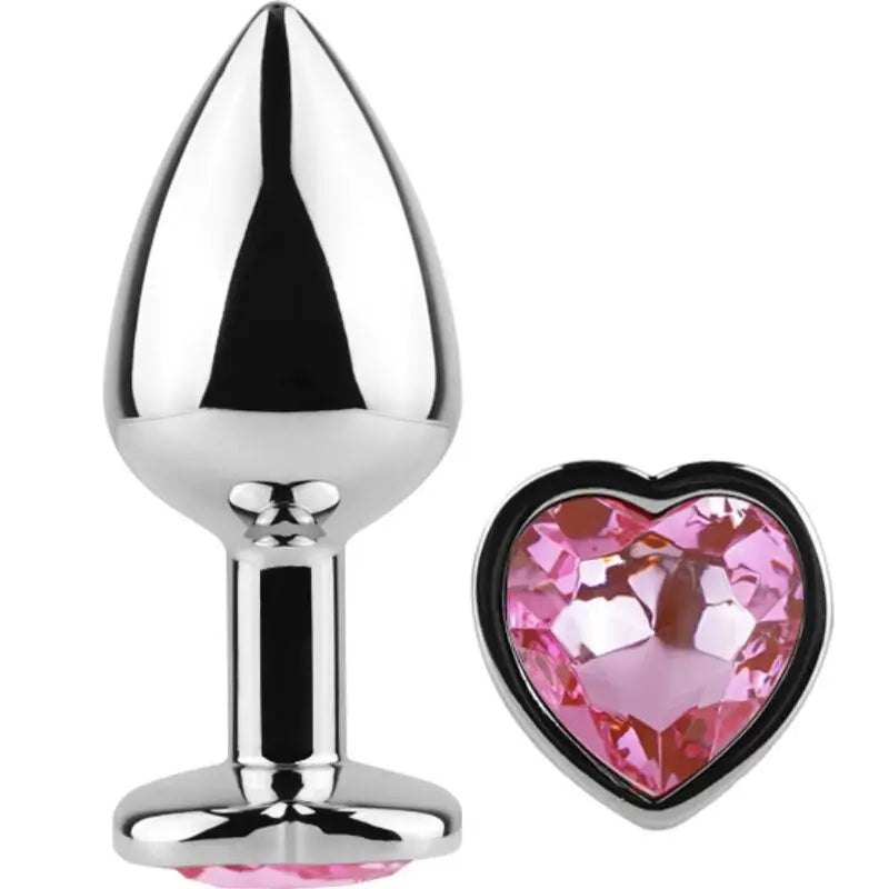 Secret Play Metal Butt Plug Heart Fuchsia Size S 7 Cm