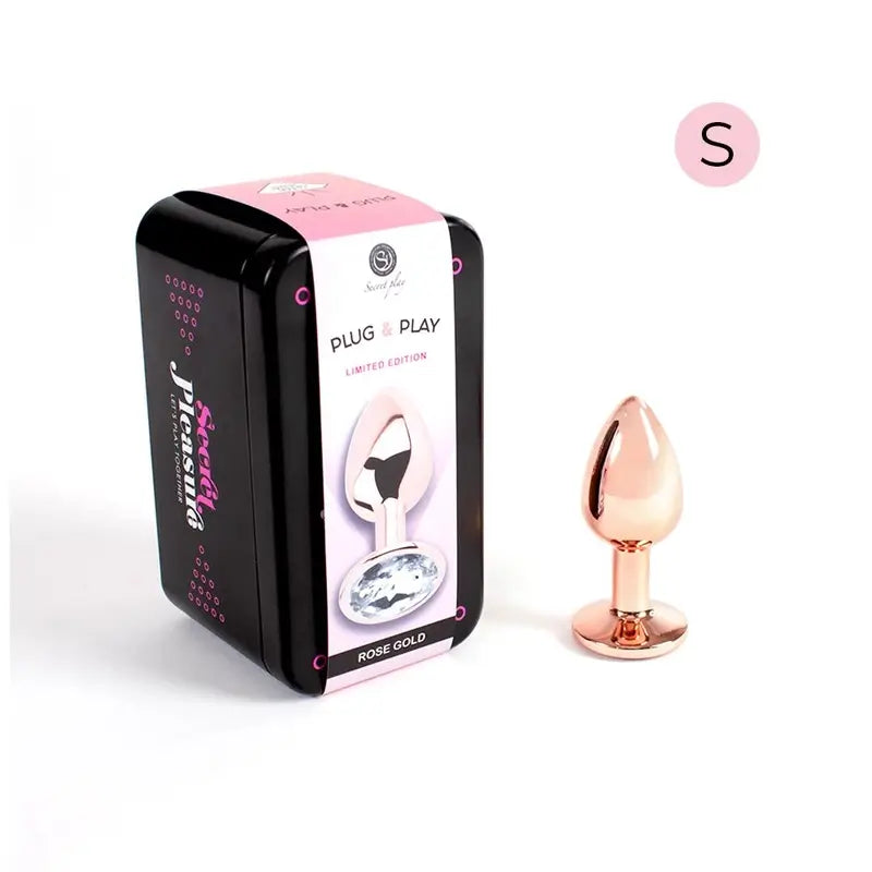 Secret Play Metal Butt Plug Pink Gold Taille S 7 Cm