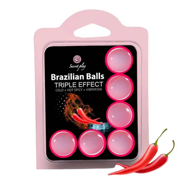 Secret Play Set 6 Brazilian Balls Triple Effect (Heat, Cold & Vibration)