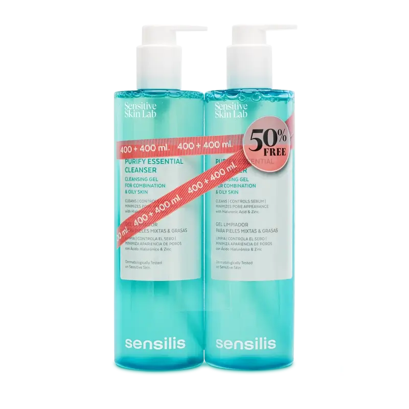 Sensilis Hygiène du visage Duplo Purify Essential Cleanser , 400+400 ml