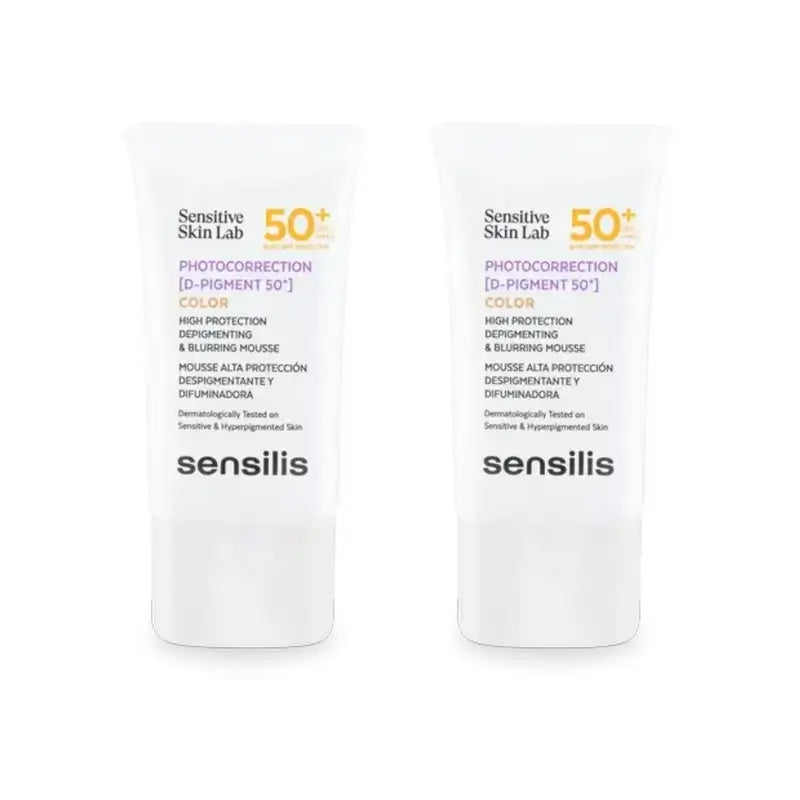 Sensilis Photocorrection [D-Pigment 50+] Mousse dépigmentante couleur, 2X40 Ml