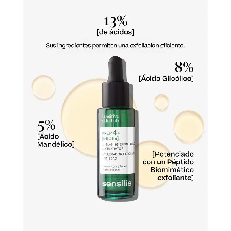 Sensilis Prep4+ Drops Sérum accélérateur exfoliant anti-âge 30 Ml