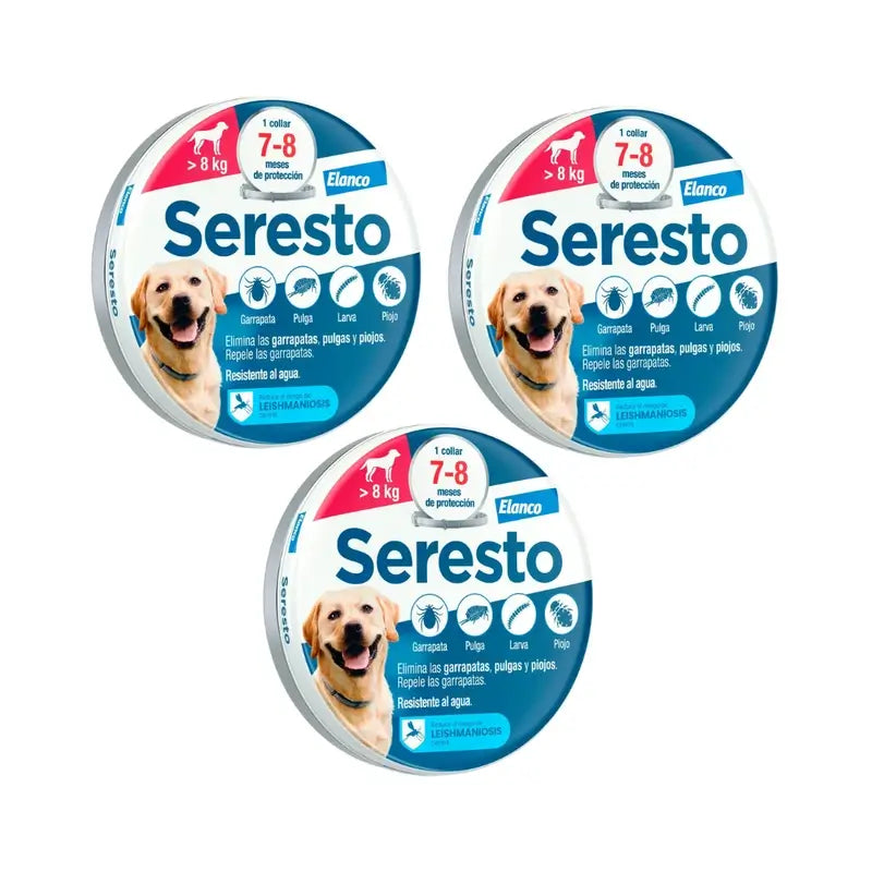 Seresto Dog Collar +8Kg Large Pack 3 units