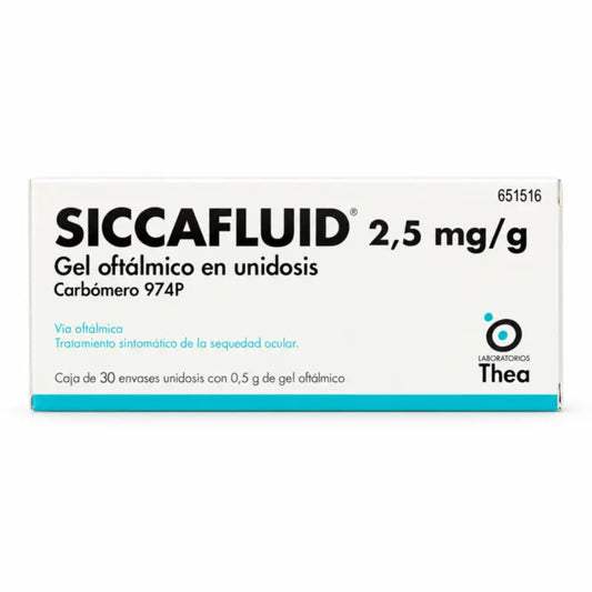 Siccafluid 2,5 mg/g gel ophtalmique 30 dose unique