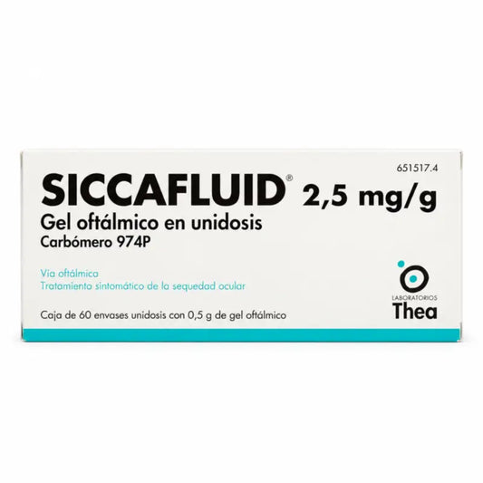 Siccafluid 2,5 mg/g Gel ophtalmique 60 Dose unique