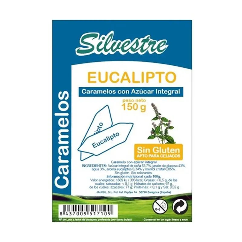 Silvestre Eucalyptus Sucres fourrés 100Gr.