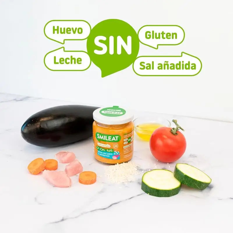 Smileat Porridge au riz et à la dinde avec légumes, 6x230 Gr