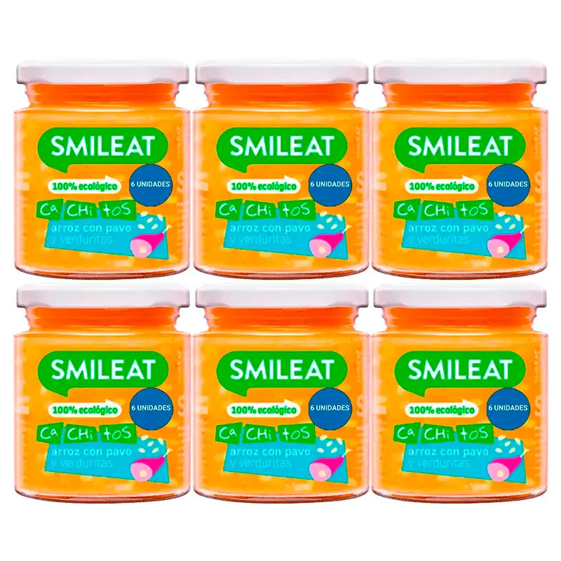 Smileat Porridge au riz et à la dinde avec légumes, 6x230 Gr