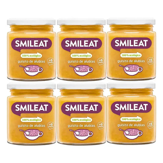 Smileat Pot de ragoût de petits haricots, paquet de 6 x 230 Gr