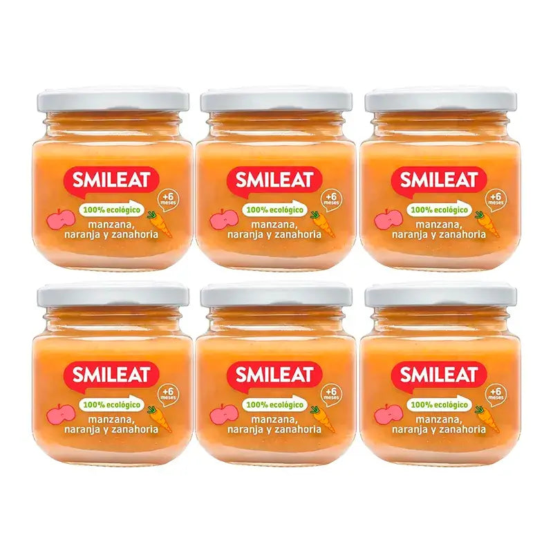 Smileat Pomme, Orange et Carotte Petit Cube, 6x130 Gr