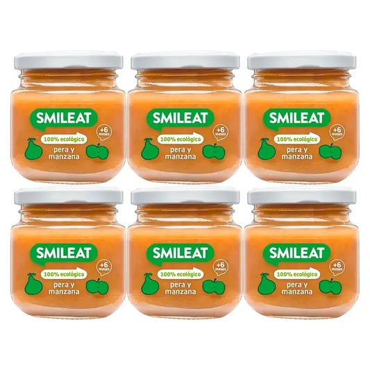 Smileat Bocal Poire et Pomme, 6x130 Gr