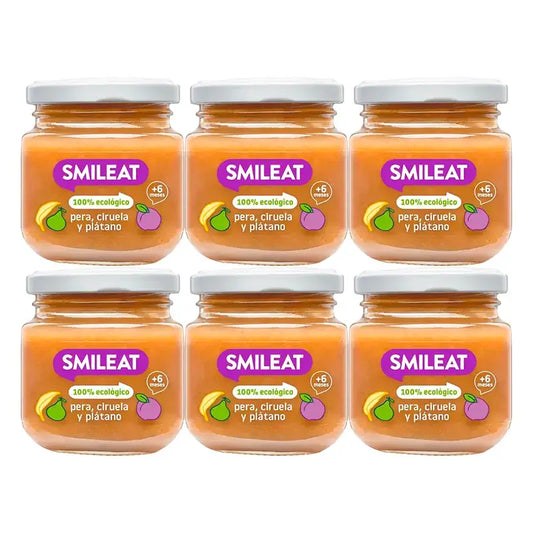 Smileat Bocal Trois Fruits, Pack 6 x 130 Gr