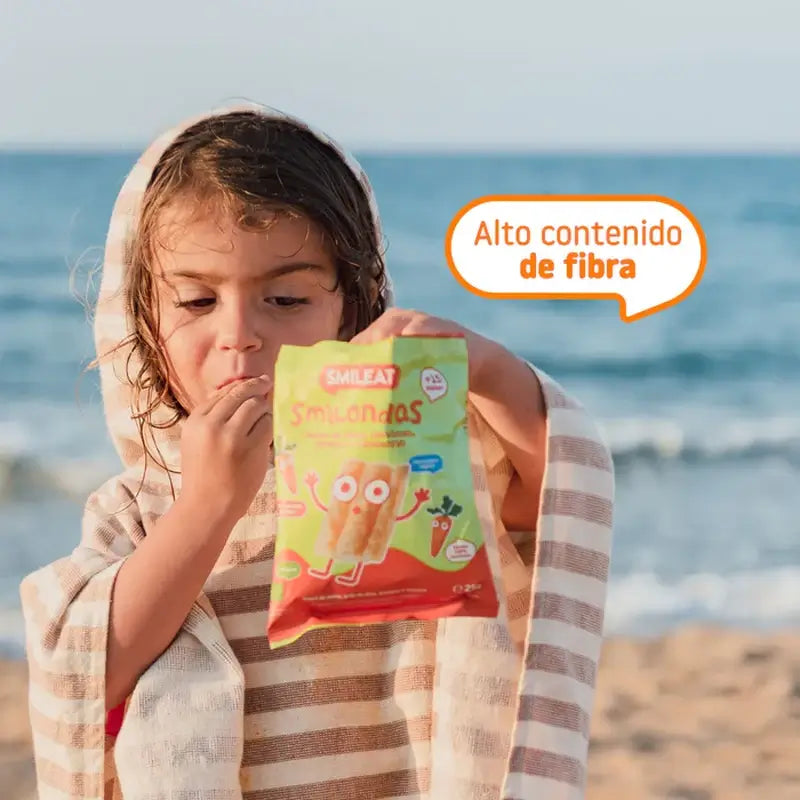 Smileat Smilondas Snack au maïs, légumes et carottes, 25 grammes