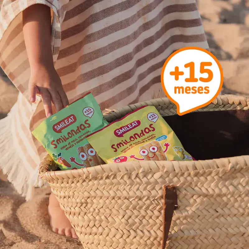 Smileat Smilondas Snack au maïs, légumes et carottes, 25 grammes