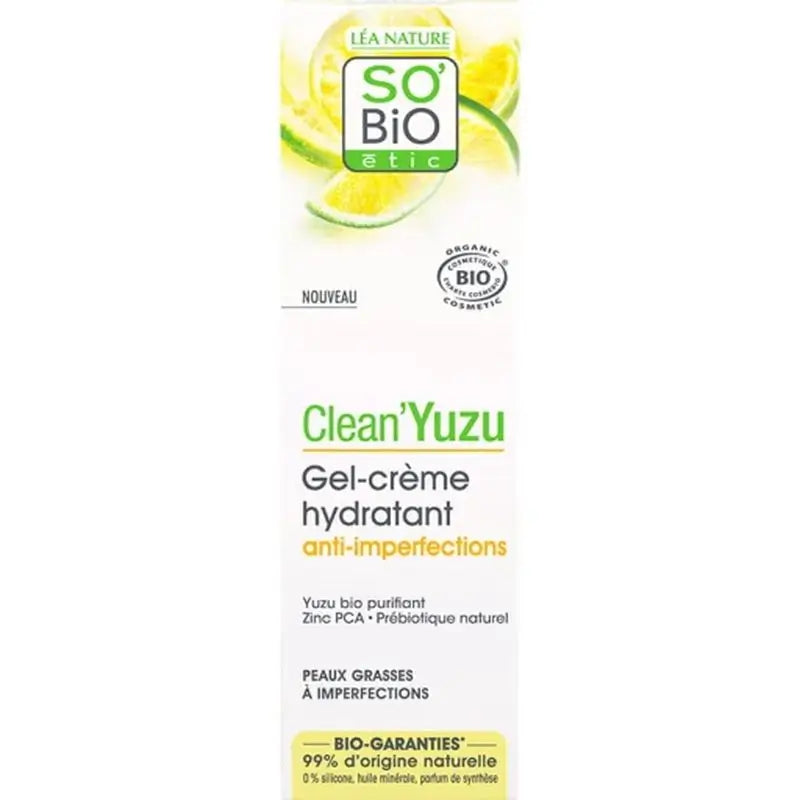 So'Bio Etic Clean Yuzu Anti Imperfec Moisturising Gel Cream 50Ml