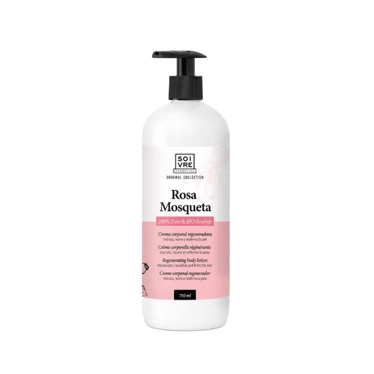 Soivre Crème corporelle à la rose musquée BIO, 750 ml