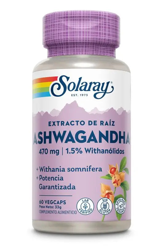 Solaray Ashwagandha 470 Mg .Vegetables-Solaray, 60 Capsules