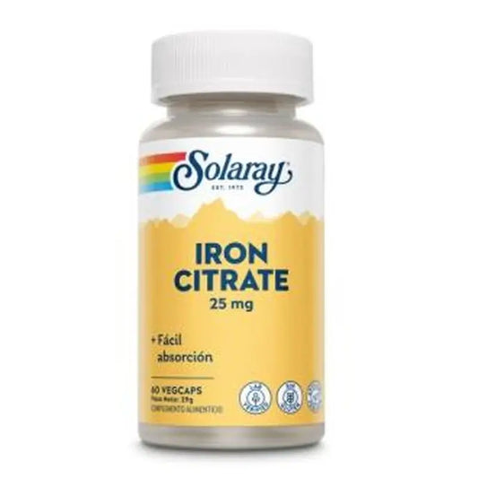 Solaray Iron Citrate 25Mg. 60 Capsules