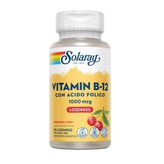 Solaray Vit. B12 + Folic Acid 1000Mcg. 90Comp Sublingual