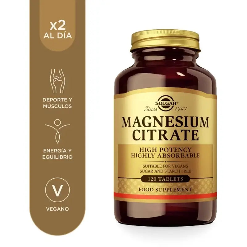 Solgar Magnesium Citrate, 120 Comprimés