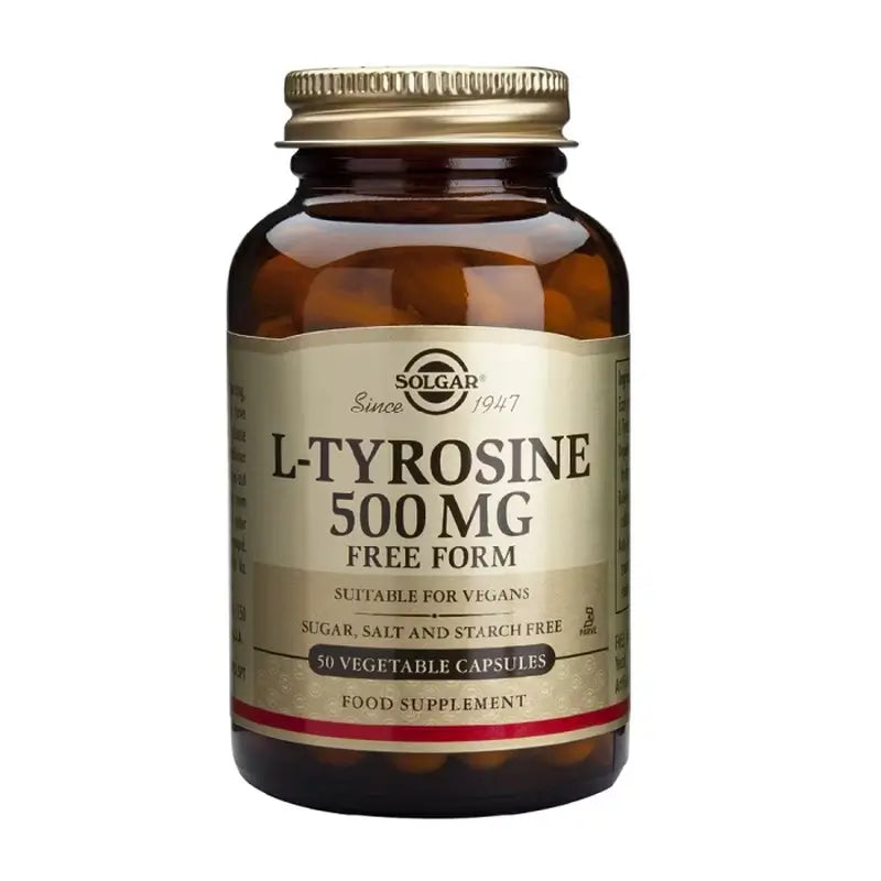 Solgar L-Tyrosine 500mg, 50 Veggie Capsules