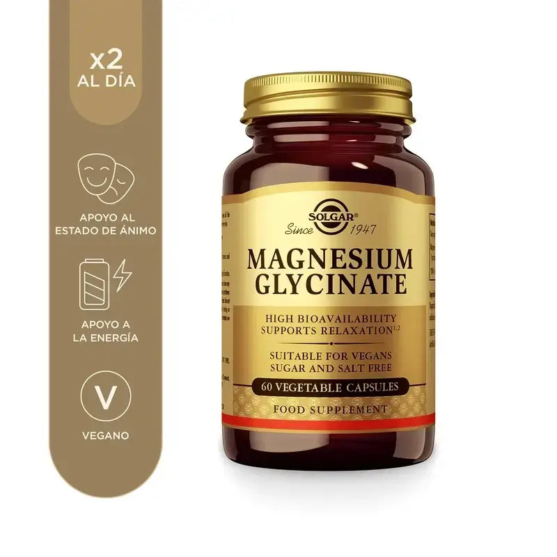 Solgar Magnesium Bisglycinate, Pack 3 x 60 Veggie Capsules