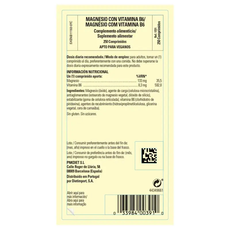 Solgar Magnésium avec Vitamine B6, 250 Comprimés