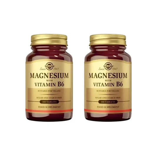 Solgar Magnésium + Vitamine B6, 2X100 Comprimés