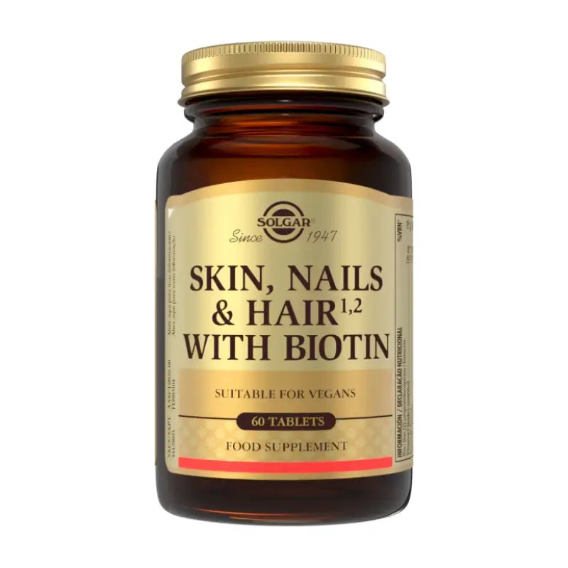 Solgar Cheveux, Peau, Ongles & Biotine, 60 comprimés