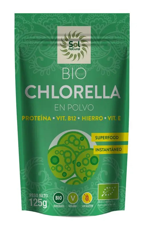 Solnatural Chlorella Powder Bio, 125 Gr