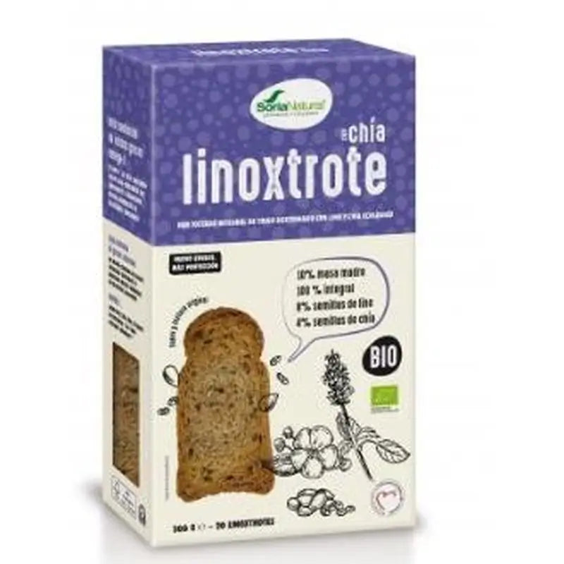 Soria Natural Biscote Linoxtrote Wholemeal with Chia-Flax 300G Bio