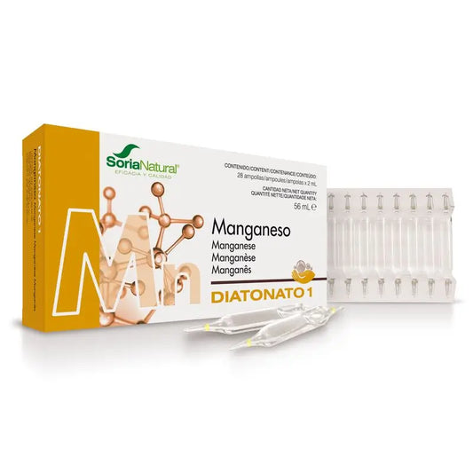 Soria Natural Diatonato 1 Manganese, 28 ampoules of 2 ml