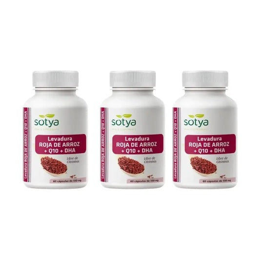 Sotya Riz à la levure rouge + Q10 + Dha, 3X60 Capsules