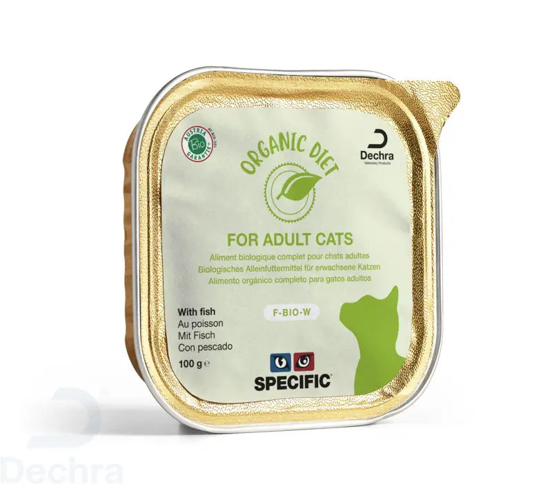 Specific Feline F-Bio-W Organic Fisch Box, 8X100 gr, wet cat food