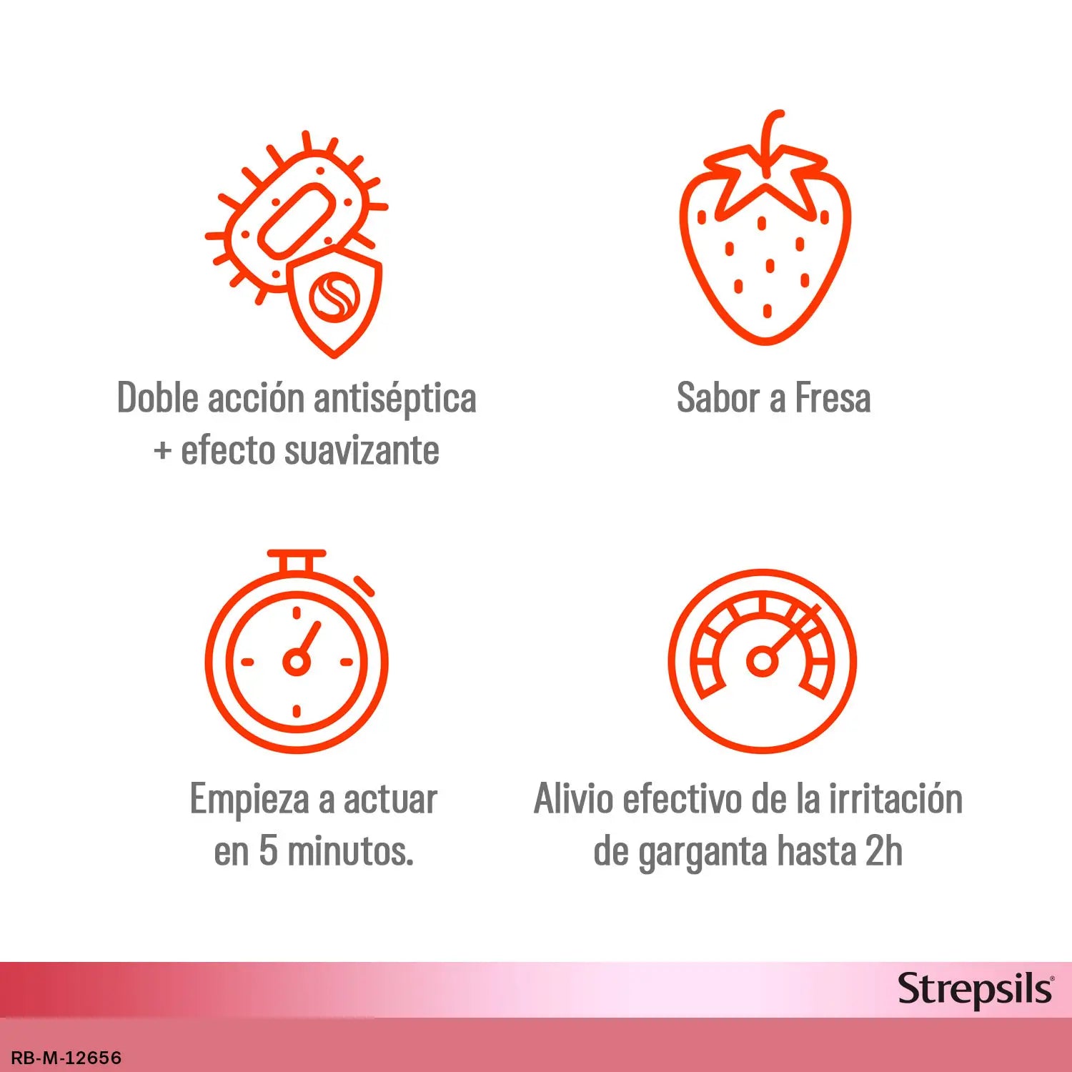 Strepsils Fraise, 24 pastilles