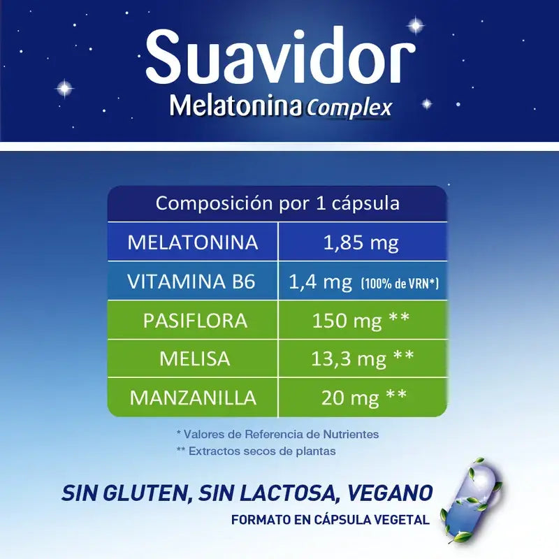 Suavidor Complexe de Mélatonine, 30 Comprimés