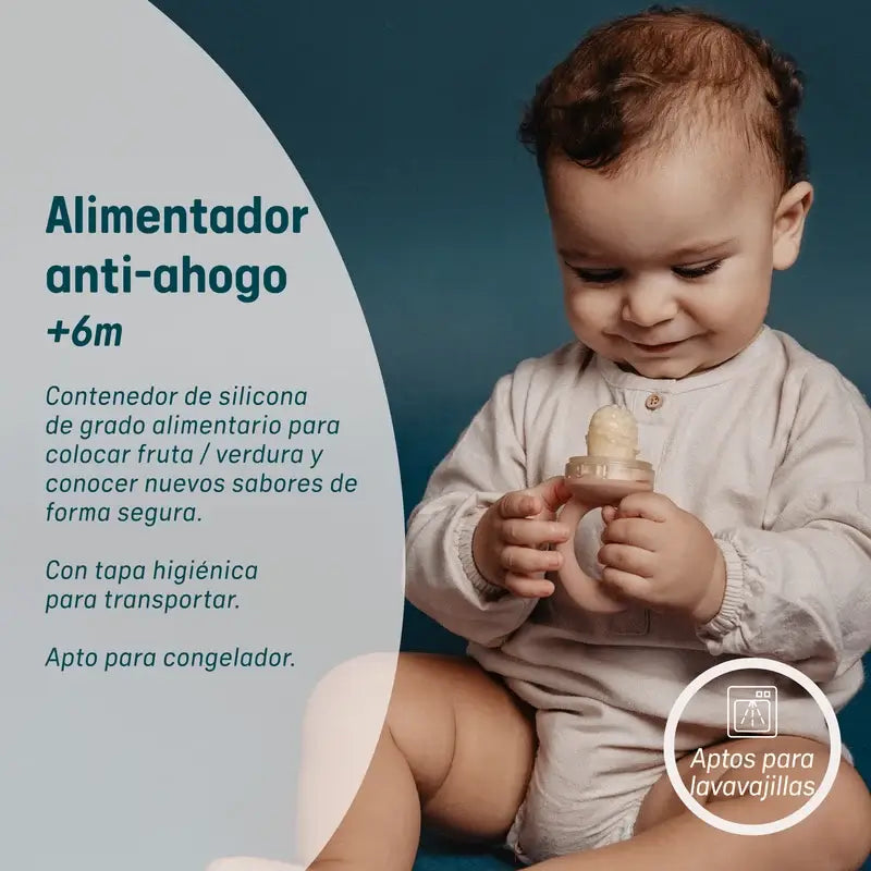Suavinex Mangeoire en silicone anti-suffocation, +6 mois, vert