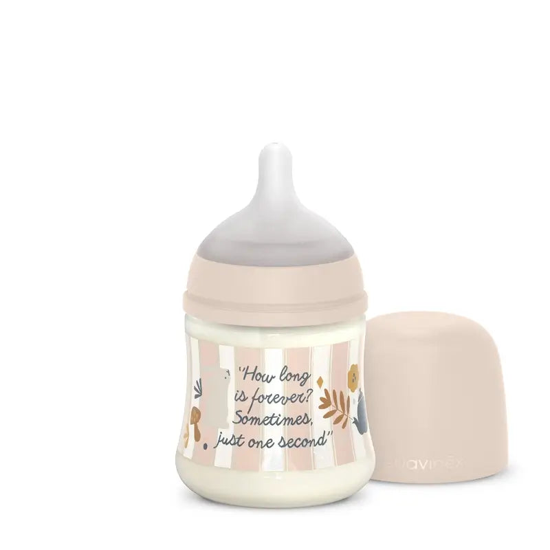 Biberon Suavinex 150 ml, débit lent (S), +0 mois, Wonderland Pink