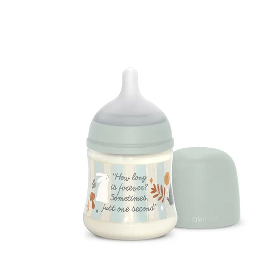 Biberon Suavinex 150 ml, débit lent (S), +0 mois, Wonderland Green