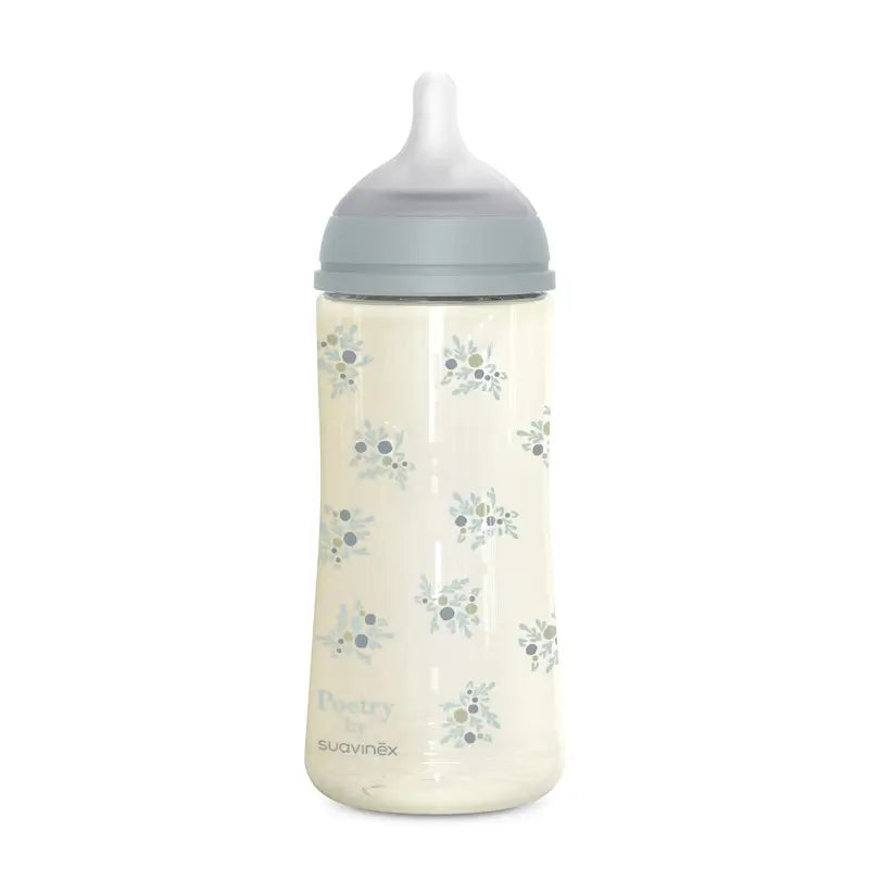 Suavinex Biberon 360 Ml, Dense Flow (L), +6 mois, Poetry Blue