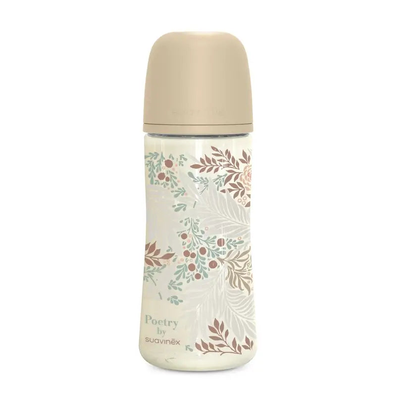 Biberon Suavinex 360 ml, débit dense (L), +6 mois, Poetry Beige