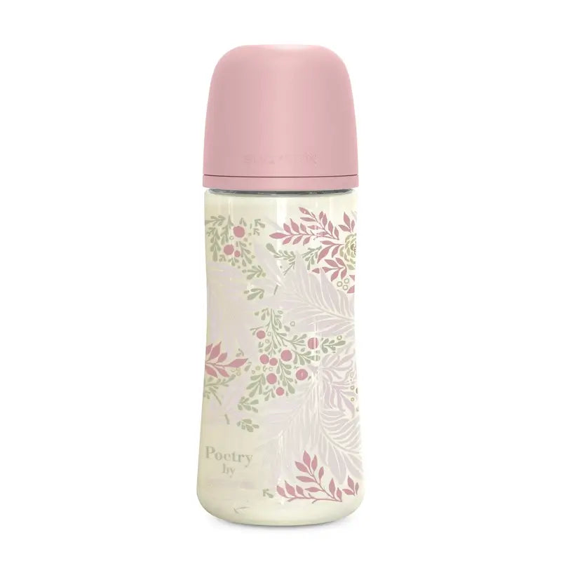 Suavinex Biberon 360 ml, débit dense (L), +6 mois, Poetry Pink