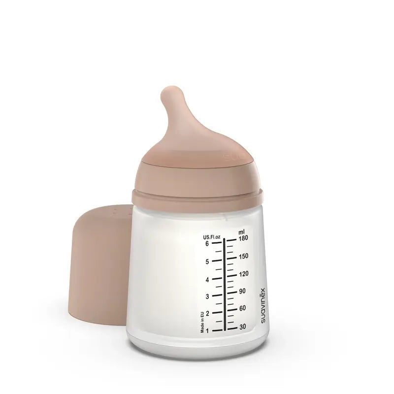 Suavinex Biberon anti-colique Zero Zero 180 Ml, débit adaptable (A), +0 mois, moyen