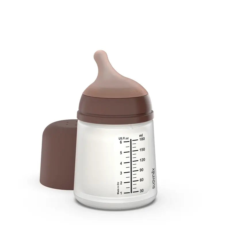 Suavinex Biberon anti-colique Zero Zero 180 Ml, Slow Flow (S), +0 mois, profond